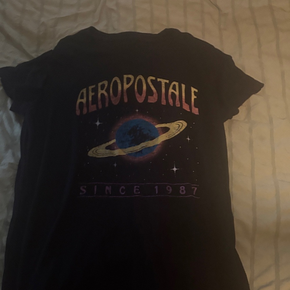 Aeropostale Black Tee with Planet Design